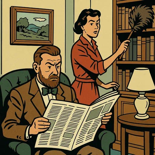 Comparaison entre investissement actif et passif symbolisée par un couple dans un salon.